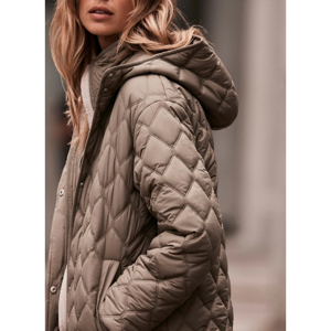 Mint Velvet Khaki Double Layer Quilted Parka